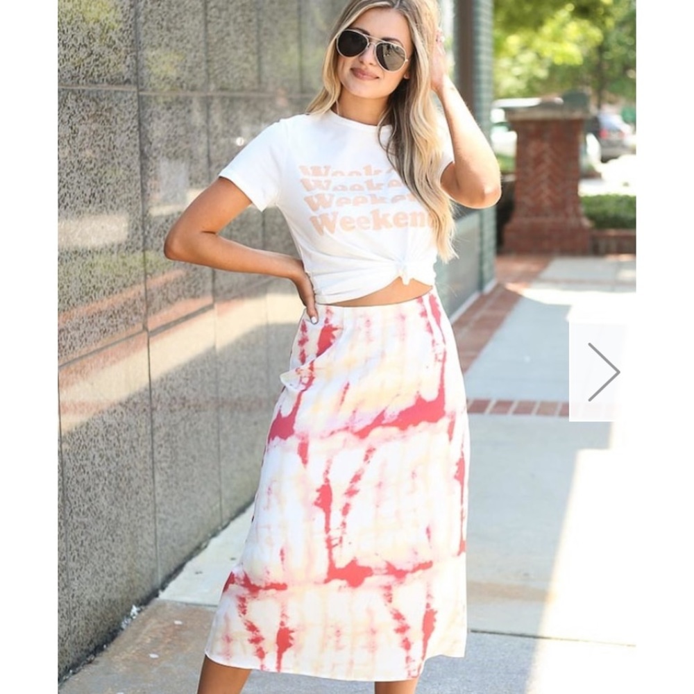 Tie dye midi skirt